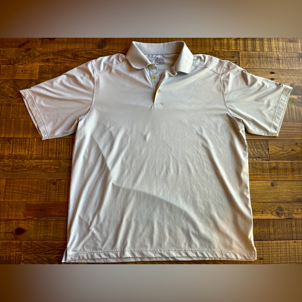 Men’s Slazenger Golf Polo Shirt Size XL Gray Diamond Graphic Short Sleeve